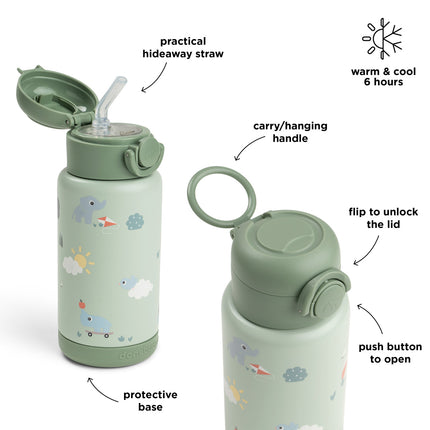 <tc>Done by Deer</tc> Bouteille à paille Thermos Playground Green 340 ml