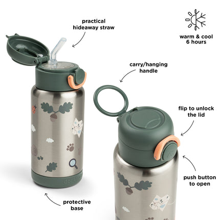 <tc>Done by Deer</tc> Bouteille isotherme à paille Tiny Trails Green 340 ml