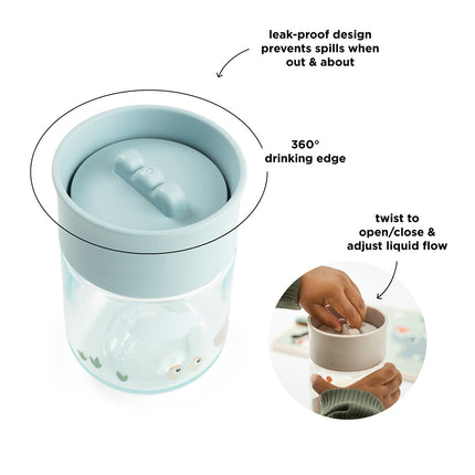 <tc>Done by Deer</tc> Tasse d'apprentissage 360 degrés Tiny Farm Bleu