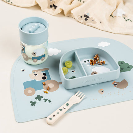 <tc>Done by Deer</tc> Tasse d'apprentissage 360 degrés Tiny Farm Bleu