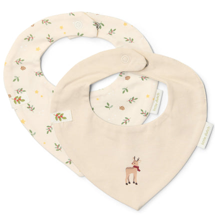 Lot de 2 bavoirs Bandana Petit Noël