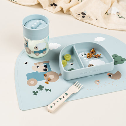 <tc>Done by Deer</tc> Tasse d'apprentissage 360 degrés Tiny Farm Bleu