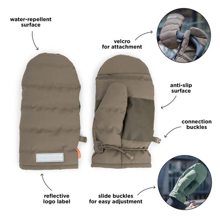 Done by Deer Mitaines pour poussette Taupe