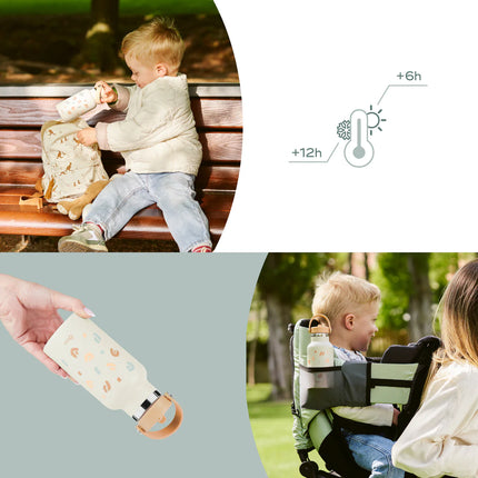 <tc>Babymoov</tc> Gourde isotherme en acier inoxydable Little Explorer, couleur ivoire