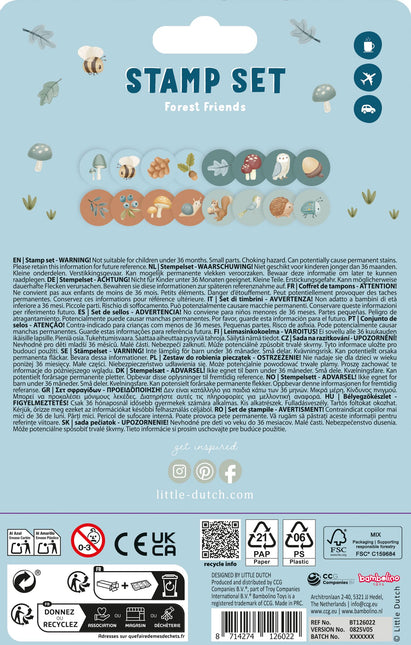 <tc>Little Dutch</tc> Set de tampons Forest Friends 12pcs