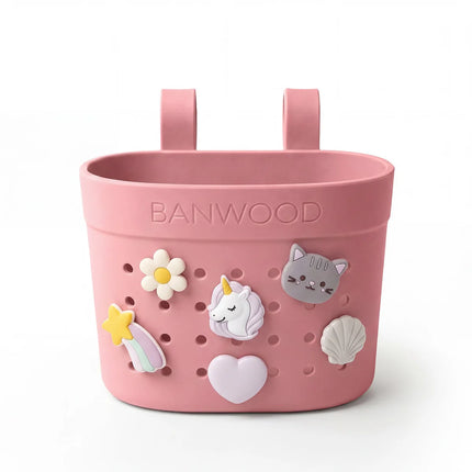 <tc>Banwood</tc> Panier pour trottinette et vélo Pin<tamp>Ride Raspberry</tamp>