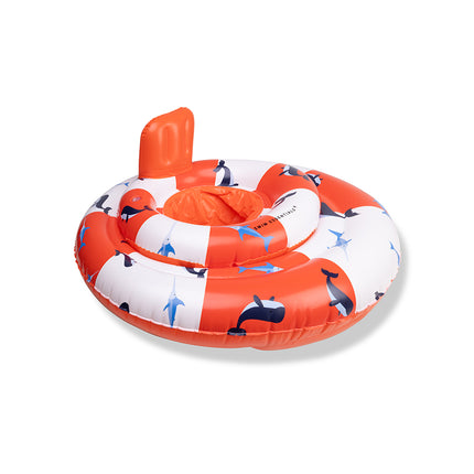 <tc>Swim Essentials</tc> Bouée pour bébé blanche et rouge à rayures océaniques, 0-1 an