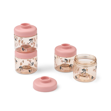 <tc>Liewood</tc> Petits pots de rangement Dominique Tritan Cherry heart/Rosey 100 ml, lot de 4