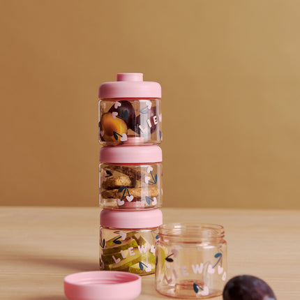 <tc>Liewood</tc> Petits pots de rangement Dominique Tritan Cherry heart/Rosey 100 ml, lot de 4