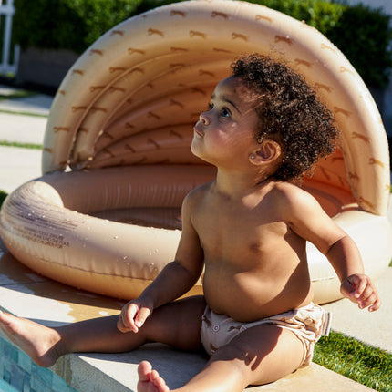 <tc>Swim Essentials</tc> Piscine pour enfants – Beige léopard avec auvent