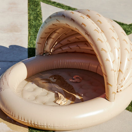 <tc>Swim Essentials</tc> Piscine pour enfants – Beige léopard avec auvent