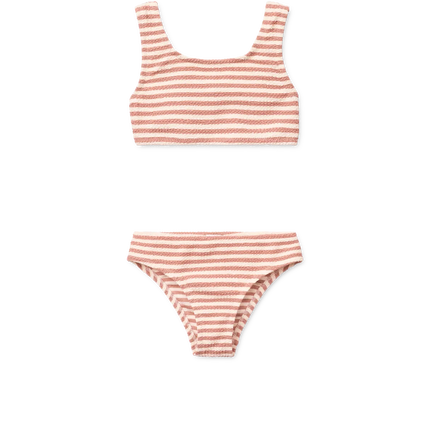 Liewood Bikini Kind Stripe Coral Blush / Crème De La Crème