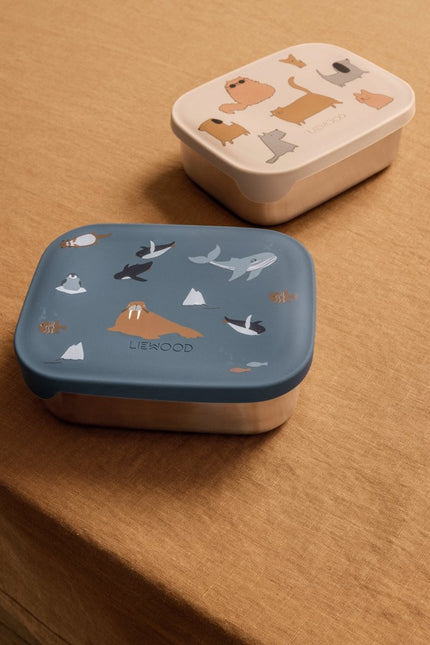Liewood Lunchbox Arthur Arctic Sea/ Ocean View koop je bij Babywinkel