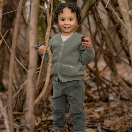 Cardigan tricoté vert forêt