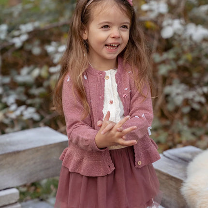 Cardigan tricoté Rouge