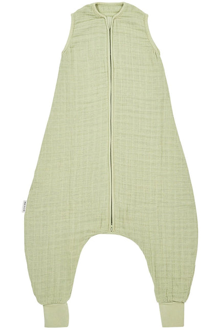 Baby zomer slaapoverall jumper pre - washed hydrofiel Uni - soft olive - Babywinkel - 4054703807042