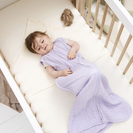 Baby zomerslaapzak pre - washed hydrofiel Uni - soft lavender - 0.5 TOG - Babywinkel - 4054703107272