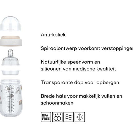 Babyfles Mepal Mio 165 ml - Sunshine & Rainbow - Babywinkel - 8720294049210