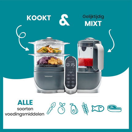 Babymoov Keukenmachine Nutribaby (+) Industrial Grey - Babymoov - Babywinkel - 3661276148789