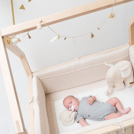 Baby's Only Boxkleed Sparkle Melee Zilverroze 75x95cm - Baby's Only - Babywinkel - 8719497043996