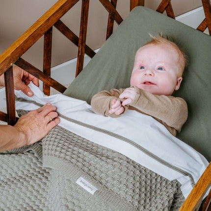 Baby's Only Ledikantlaken Gebreid Bies Urban Green/Wit - Baby's Only - Babywinkel - 8720512367461
