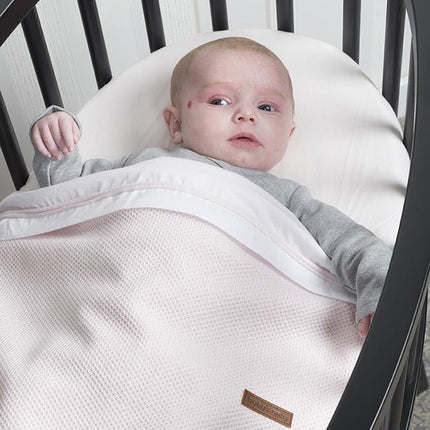 Baby's Only Wieglaken Gebreid Bies Oud Roze/Wit - Baby's Only - Babywinkel - 8718481187616