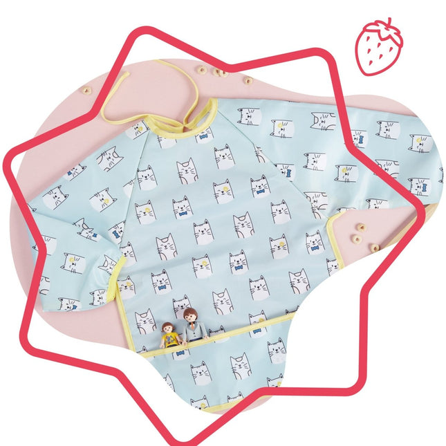 Badabulle Slabbetje Lange Mouwen Blauw koop je bij Babywinkel