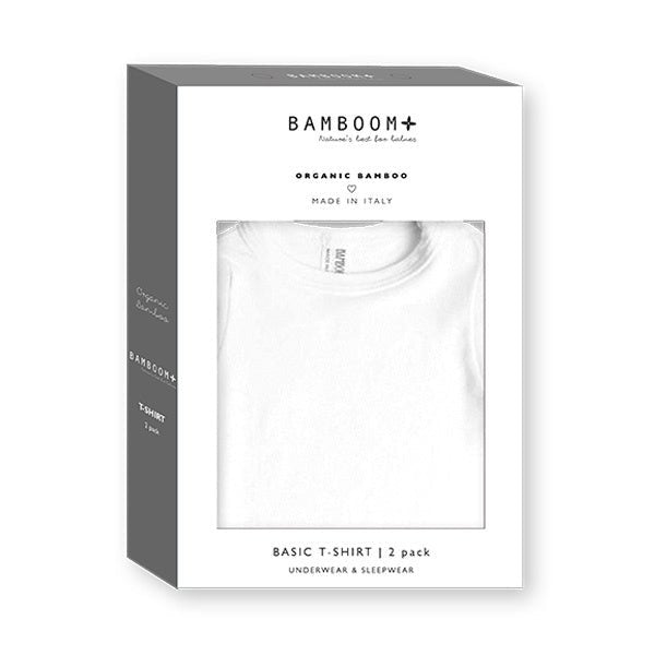 Bamboom Baby Shirt Korte Mouw Wit 2st - Bamboom - Babywinkel - 8053306058307