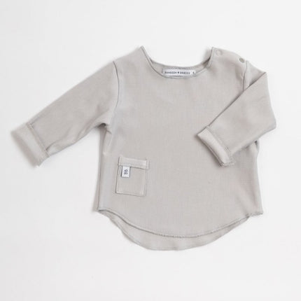 Bamboom Baby Shirt Lange Mouw Grijs/Ivoor koop je bij Babywinkel