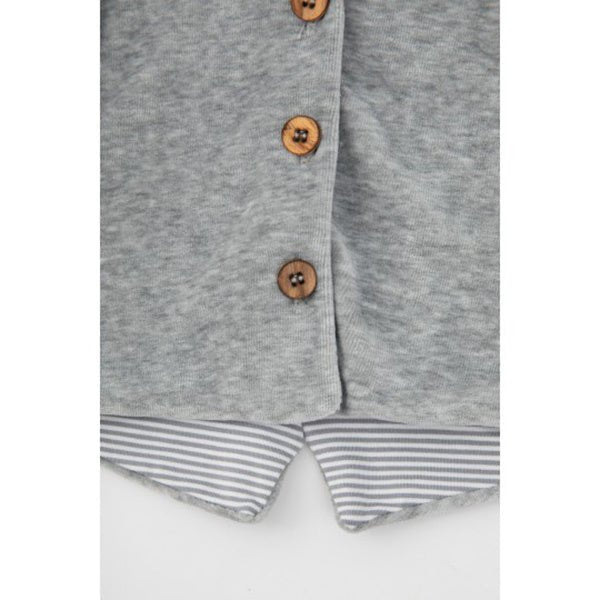 Bamboom Baby Vestje Met Capuchon Velvet Grijs Mele koop je bij Babywinkel