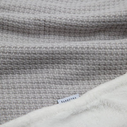 Bamboom Wiegdeken Gebreid Dubbel Soft Stone Parelgrijs 75x100cm - Bamboom - Babywinkel - 8053306050653