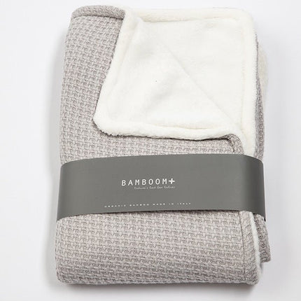 Bamboom Wiegdeken Gebreid Dubbel Soft Stone Parelgrijs 75x100cm - Bamboom - Babywinkel - 8053306050653