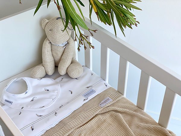 Bamboom Wiegdeken Gebreid Knitted Geel/Creme 75x100cm - Bamboom - Babywinkel - 8053306050141