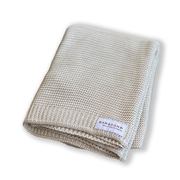 Bamboom Wiegdeken Gebreid Knitted Geel/Creme 75x100cm - Bamboom - Babywinkel - 8053306050141