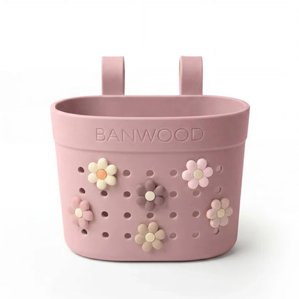Banwood Kinderstep- en Fietsmandje Pin & Ride Dusty Rose koop je bij Babywinkel