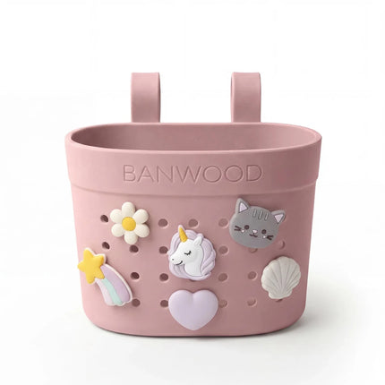 Banwood Kinderstep- en Fietsmandje Pin & Ride Dusty Rose koop je bij Babywinkel