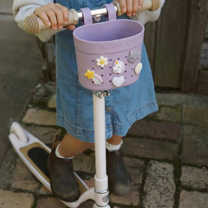 Banwood Kinderstep- en Fietsmandje Pin & Ride Lavender koop je bij Babywinkel
