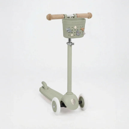 Banwood Kinderstep- en Fietsmandje Pin & Ride Olive koop je bij Babywinkel