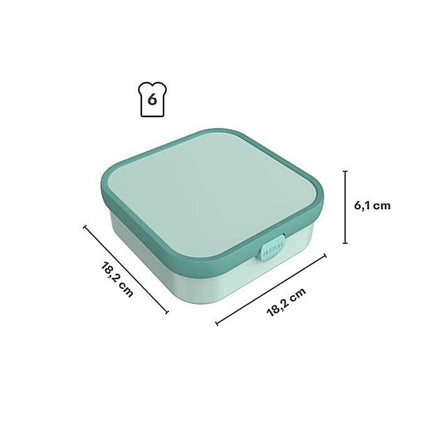 Bento lunchbox Campus groot - Cool blue - Babywinkel - 8720294056546