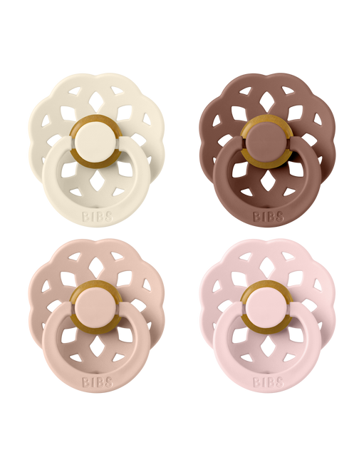 <tc>BIBS</tc> <tc>tétine</tc> Taille 1 Boheme Ivory/Blush/Woodchuck/Blossom 4St.