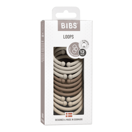 BIBS Speelringen Sand/Dark Oak/Vanilla 12st - BIBS - Babywinkel - 5713795219582