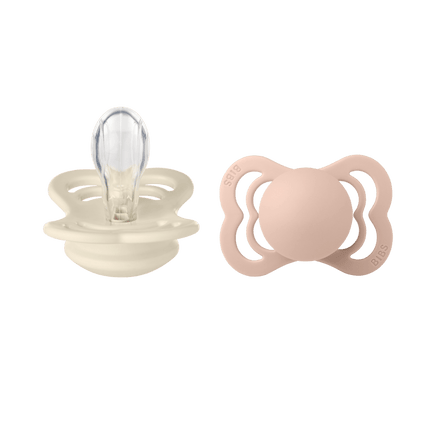 BIBS Speen Maat 1 Ivory/Blush Supreme Silicone 2st - BIBS - Babywinkel - 5713795209606