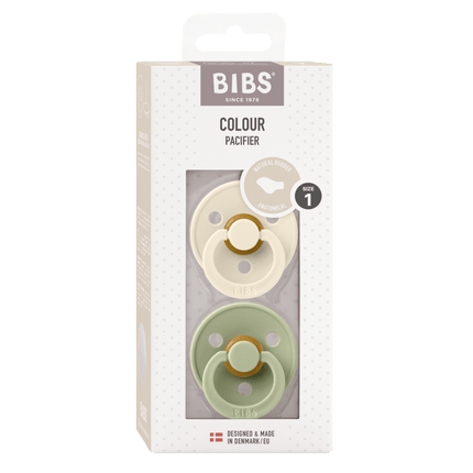 BIBS Speen Maat 1 Latex Anatomical Ivory/Sage 2st - BIBS - Babywinkel - 5713795242320