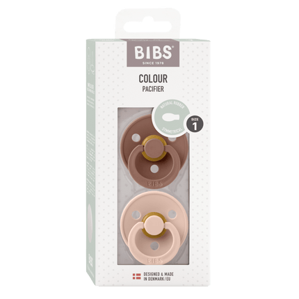 BIBS Speen Maat 1 Latex Symmetric Woodchuck/Blush 2st - BIBS - Babywinkel - 5713795242542