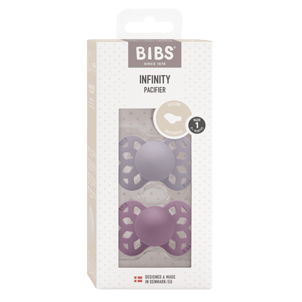 BIBS Speen Maat 1 Silicone Anatomical Fossil Grey/Mauve 2st - BIBS - Babywinkel - 5713795243952