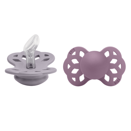 BIBS Speen Maat 1 Silicone Anatomical Fossil Grey/Mauve 2st - BIBS - Babywinkel - 5713795243952