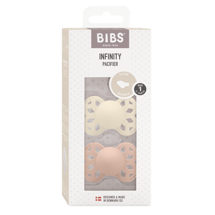 BIBS Speen Maat 1 Silicone Anatomical Ivory/Blush 2st - BIBS - Babywinkel - 5713795243631