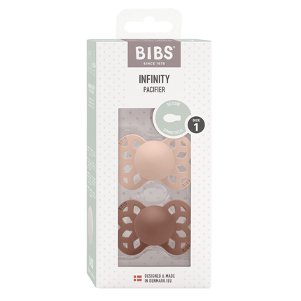 BIBS Speen Maat 1 Silicone Symmetrical Blush/Woodchuck 2st - BIBS - Babywinkel - 5713795243891