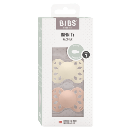 BIBS Speen Maat 1 Silicone Symmetrical Ivory/Blush 2st - BIBS - Babywinkel - 5713795243655