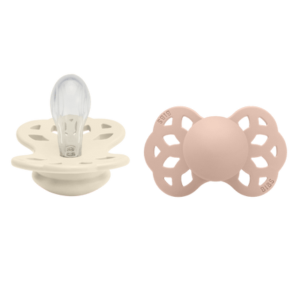 BIBS Speen Maat 1 Silicone Symmetrical Ivory/Blush 2st - BIBS - Babywinkel - 5713795243655